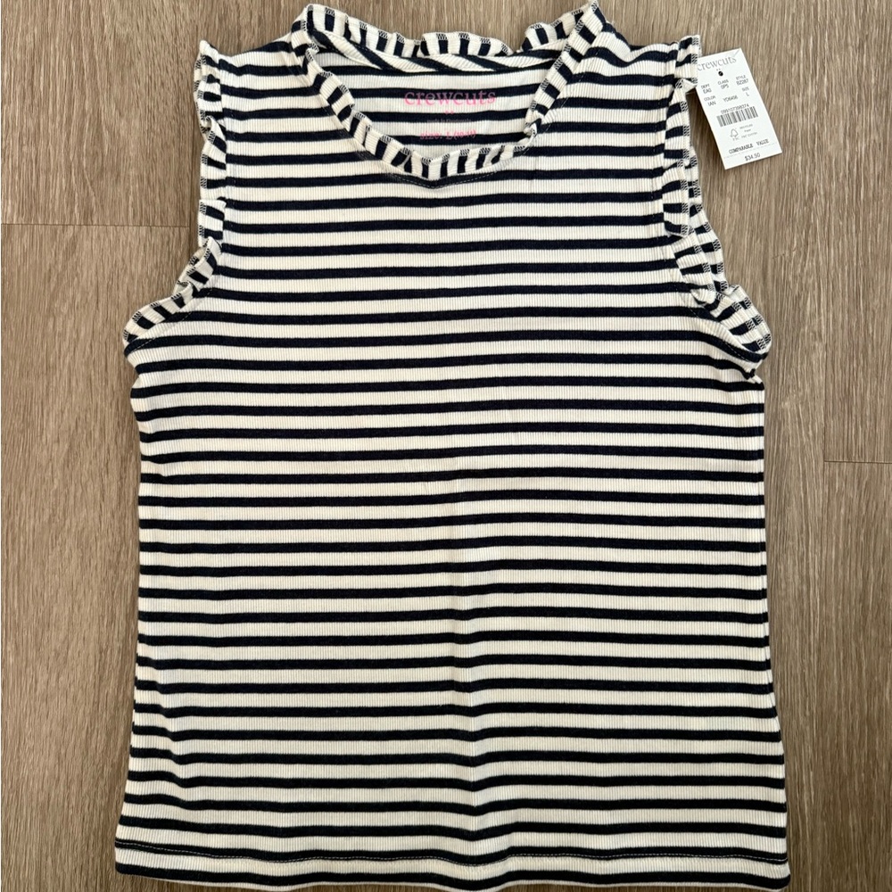Crewcuts Navy and White Striped Tank Top